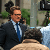 Chris Hayes reports on the Trump hush-money trial from Manhattan, New York City, May 2024.